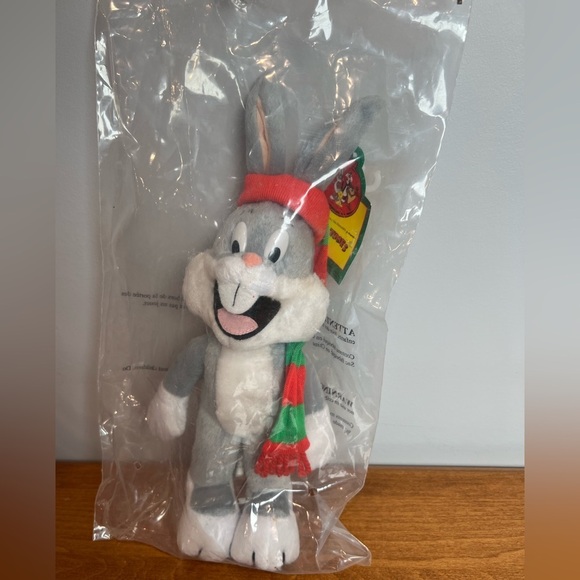 Vintage Looney Tunes x McDonald's Bugs Bunny Plush w Scarf 1992 NEW Packaged - Picture 1 of 7